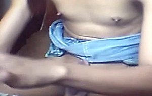 Solo brunette with small tits masturbates on webcam
