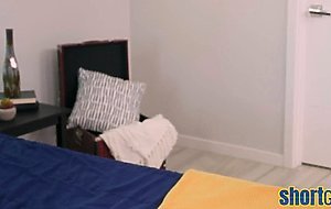 BBW sucks off short guy before pounded for facial