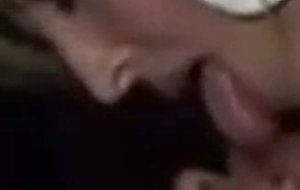 Hot blonde sucks titty tranny