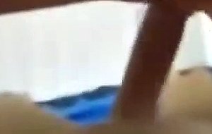 Guy cums in his girlfriend's pussy 