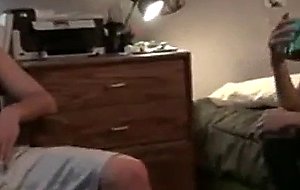 College boy sucks friends cock in dorm room