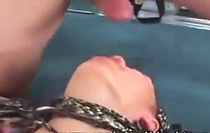 Ebony chick fucks white guy 