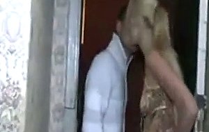 Horny blonde teen slut gets her big tit sucked