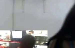 Sexy shop clerk pussy fist