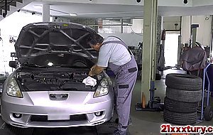 Mia seduced Eddie to fuck her on top of car hood