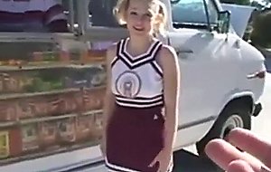 Cindi loo is a blonde cheerleader who stops by the 