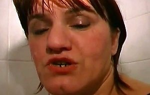 Mature chick pleases a tranny in white