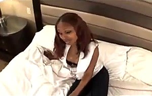 Ebony teen slut banging white cock