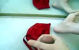 Cumming Over Her Red Lace Bra