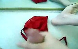 Cumming Over Her Red Lace Bra
