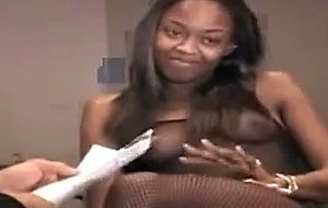 Amateur ebony babe likes rubbing her cunt on stage
