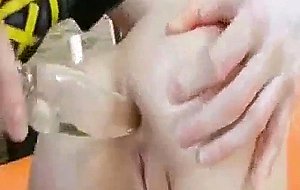 Sexy teen blonde gets a cock in her asshole