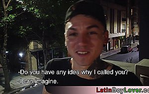 Amateur latin stud Axel anal fucked bareback for money