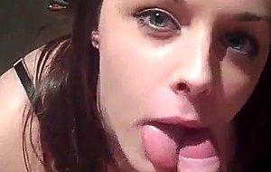 Beauty sucks his cock and gets recorded POV