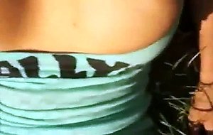 Busty sportive blonde fucked outdoor