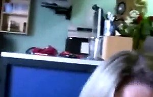 Nasty blonde gf showing tits and sucking