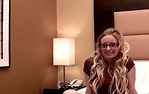 Tiny blonde creampied in porn debut 