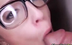 Petite blonde amateur sucks 3 cocks 