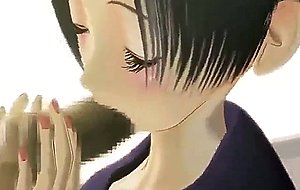 Teen animated girl pleasuring