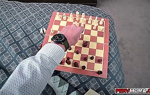 Stepson getting a boner and his stepmom helps him out