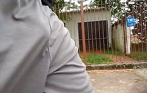 Grey Shorts Freeballing (Commando) flaccid cock swinging