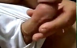 Curved small 5 inch thick dick erection out of underwear