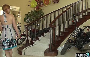 Big boobed redhead teen Lauren Phillips calming down her BBC stepdad
