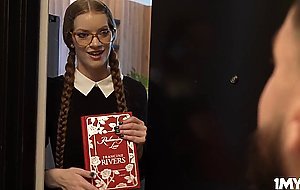 Nerdy Erin got her hairy pussy licked fingered and banged