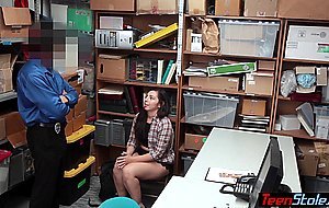 Chubby latina teen dildo thief Luna Leve fucked hard by a LP office