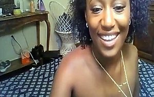 Black babe sucks off her white bf