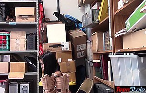 Corrupt LP officer manipulates asian teen thief Ember Snow into fuck