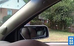 Black slut sucking dick in front seat of car