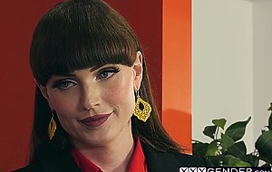 Dirty big cock boss fucked horny shemale secretary asshole Natalie Mars