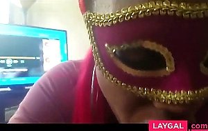 Masked Ebony Chick Swallow After Blowjob