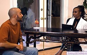 Ebony milf doctor gives a nuru massage and a 69 oral blowjob