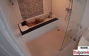 Petite amateur Thai teen Cherry fucked in the bath by a big white cock