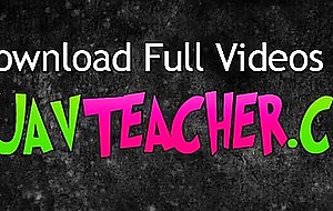 Jap teacher sucks and fucks two big shafts in 3some at school