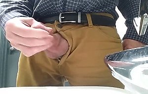 Little cock daddy wank at work with big cum spurt 2