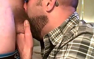Bearded Guy Takes Two Loads to the Face from His Buddy
