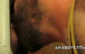 Hot sucking action at the glory hole