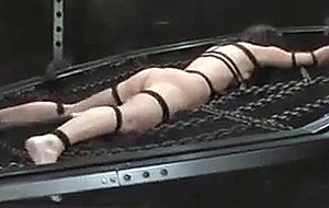 Bobbi Starr blindfolded fidgets and wriggles to stay above water