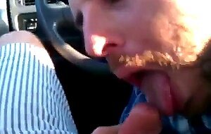 Car blowjob in the roof parking garage