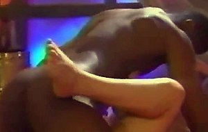 A ebony stud mounts honey white blondie from butt