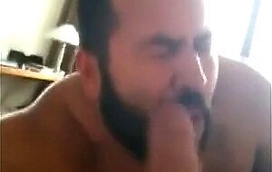 Bearded Amateur Bear Sucks Big Cock