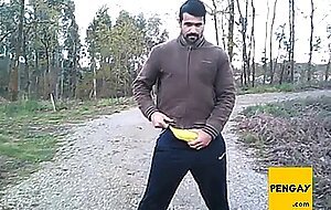 Portuguese Bear Strips and Shows His Big Cock
