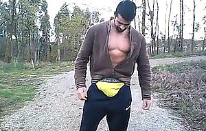 Portuguese Bear Strips and Shows His Big Cock