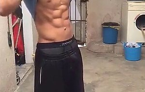 Big-Cock Striptease and Masturbation by Amateur Hunk