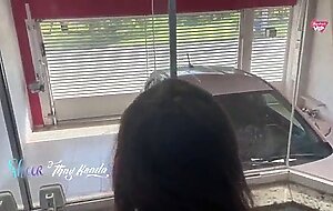 Naughty wife fucking her ass with the window open and letting him cum inside and getting filled