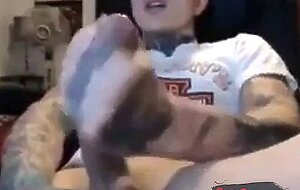 Latin Twink With Biggest Tattooed Cock Masturbates