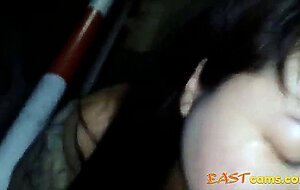 Chubby Asian MILF's Blowjob and Facial